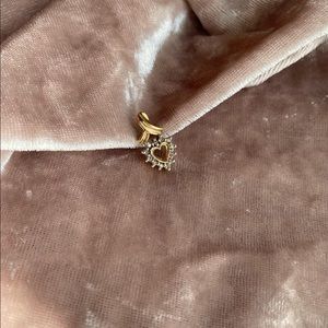 10k Solid Gold Diamond Accent Heart Pendant